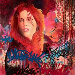 The Tigress by Troika - Varnished Original Painting on Board sized 36x36 inches. Available from Whitewall Galleries